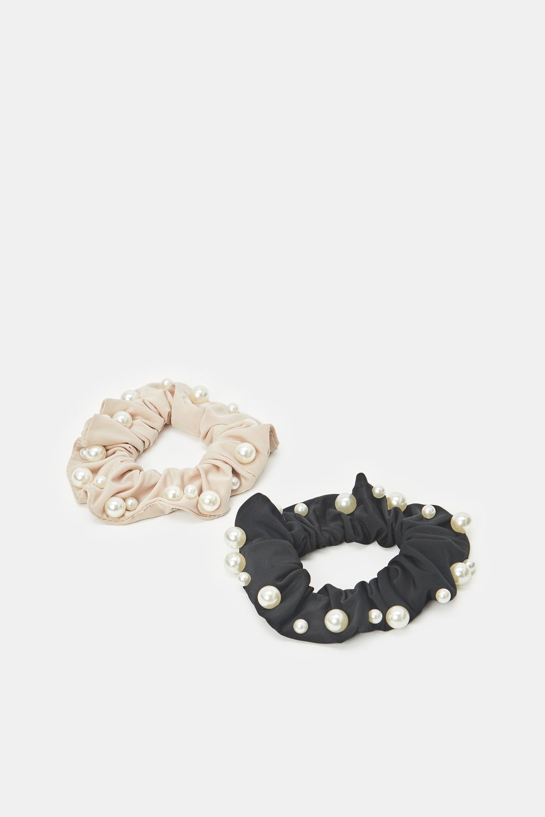 Women Beige And Black Embellished Scrunchy Set (2 Piece) sold by Redtag product image thumbnail 2