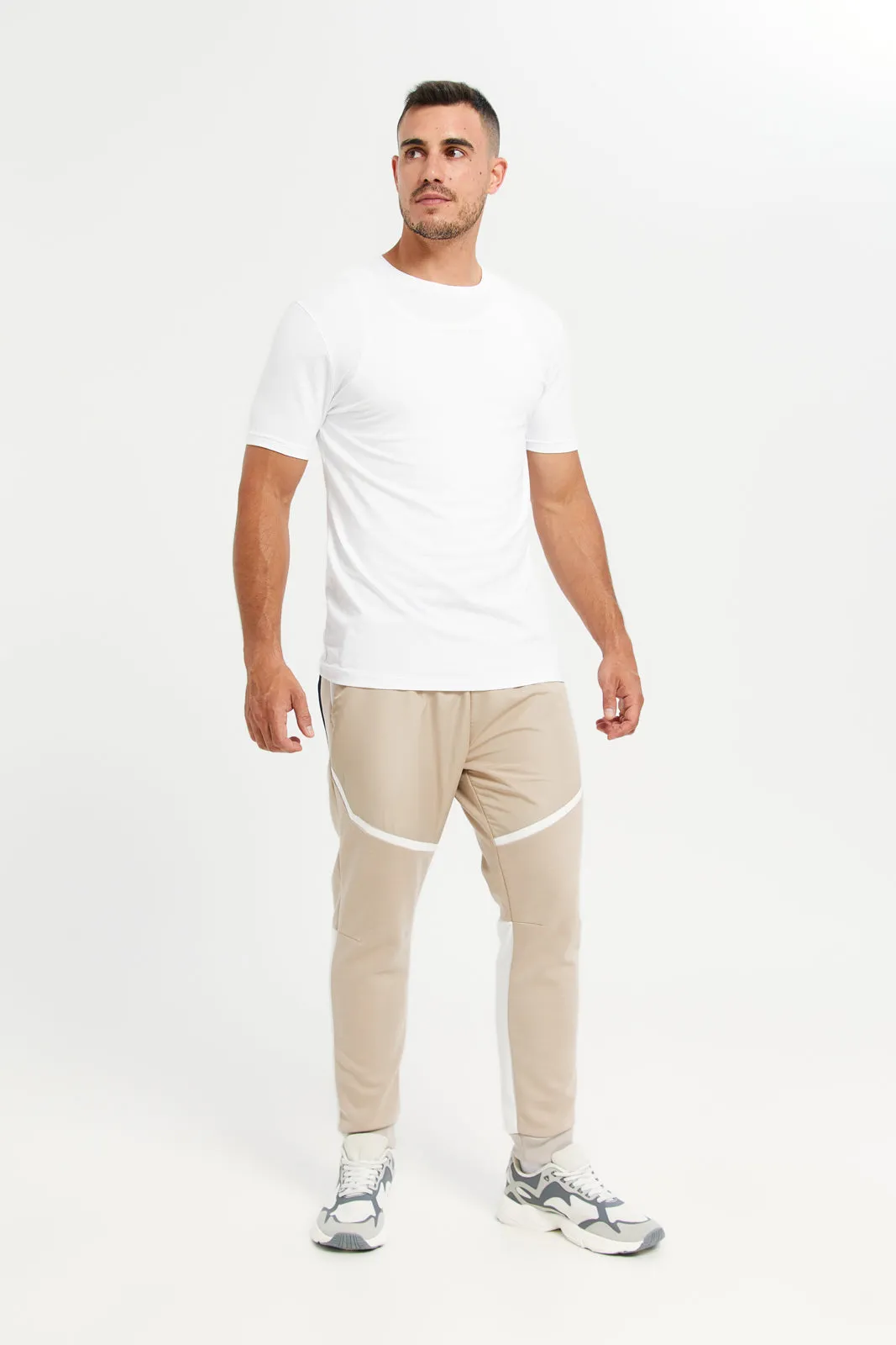 Men Beige Print Active Pants sold by Redtag product image thumbnail 2