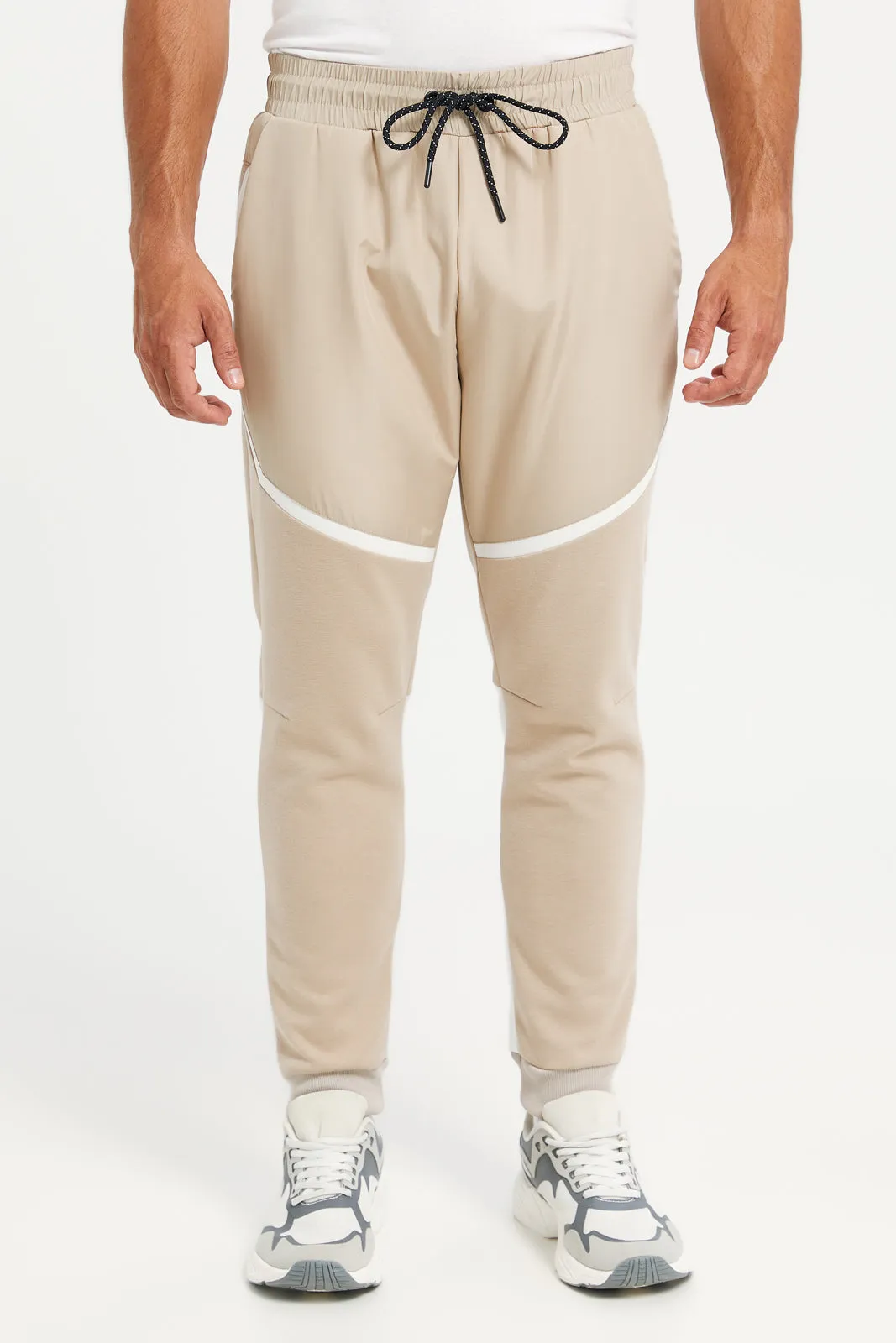 Men Beige Print Active Pants sold by Redtag product image thumbnail 4