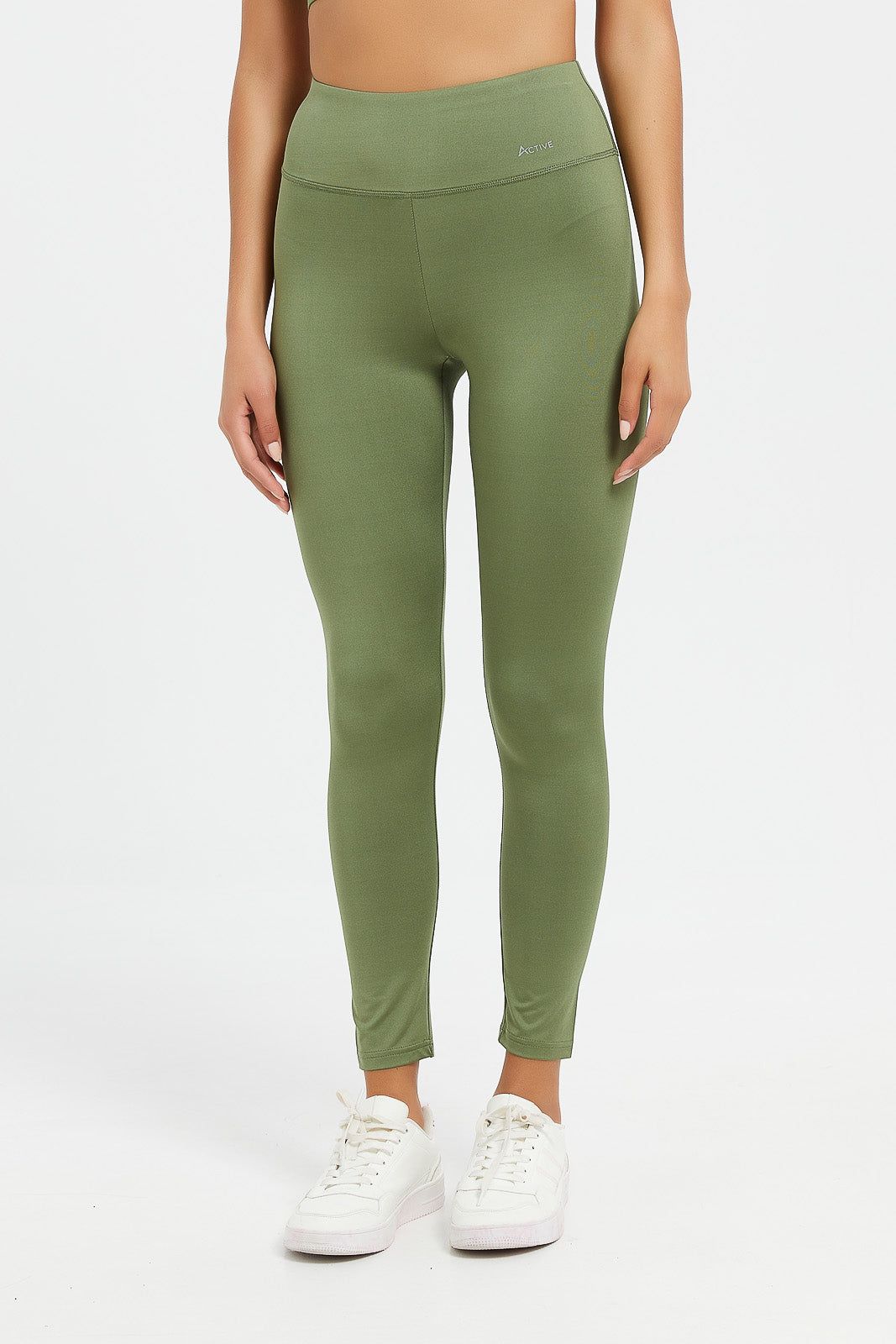 Women Olive Plain Active Pants sold by Redtag