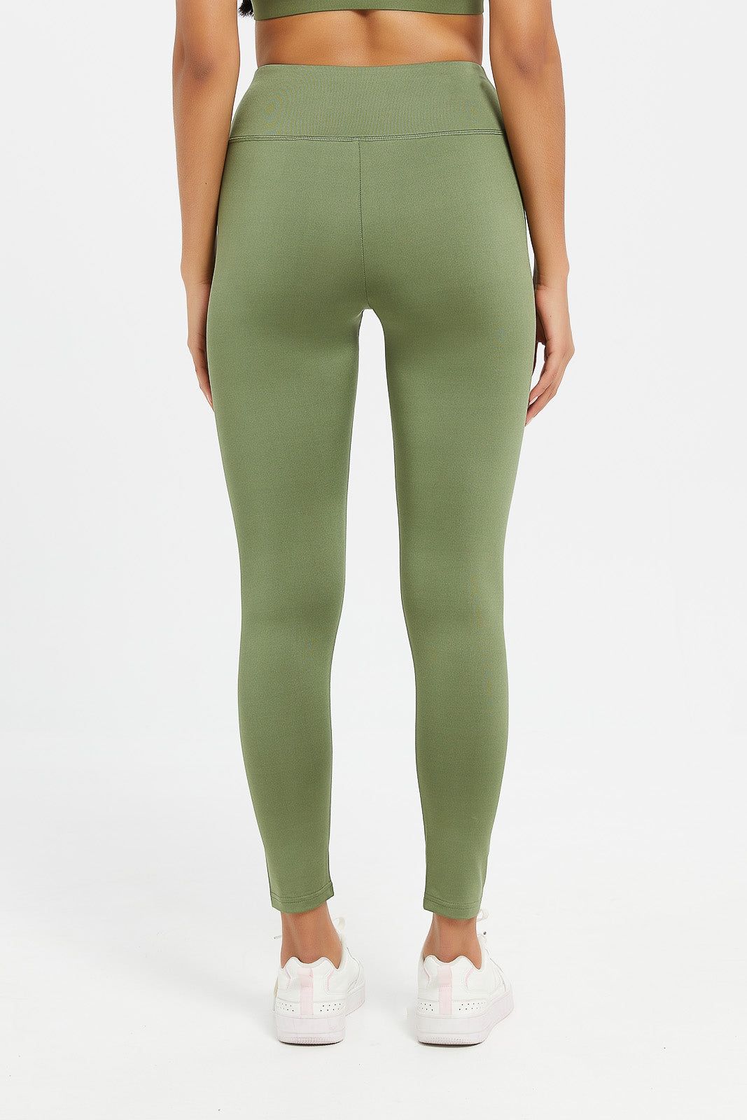 Women Olive Plain Active Pants sold by Redtag product image thumbnail 3