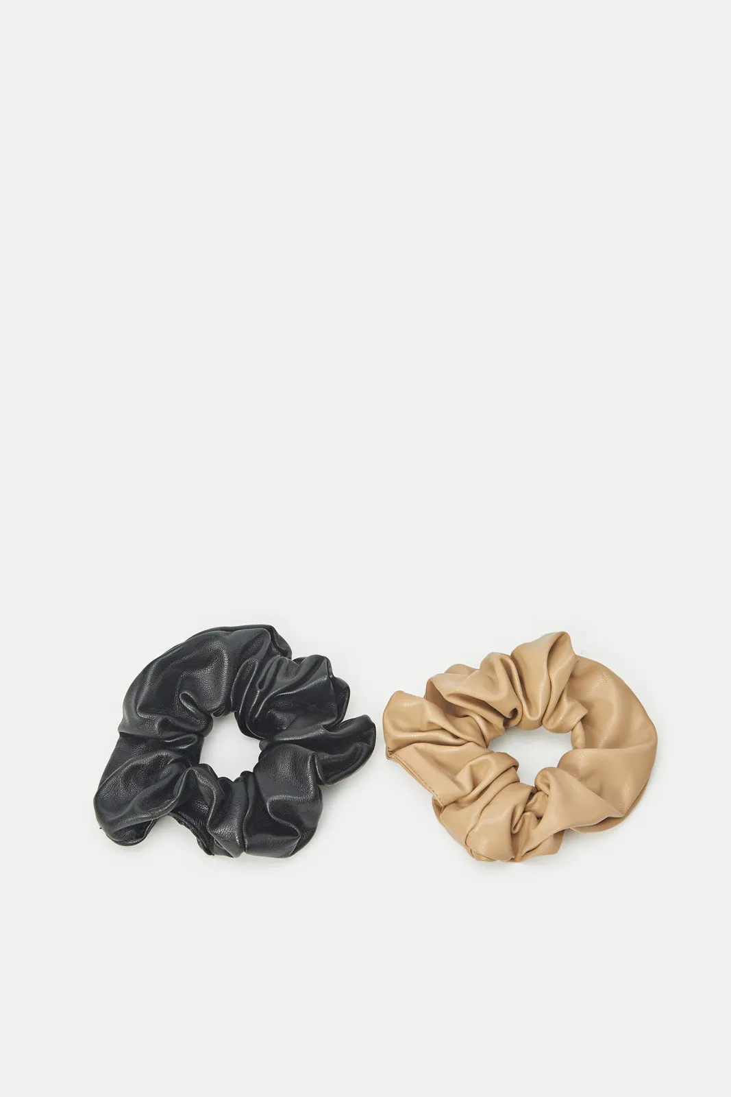 Women Beige And Black Plain Scrunchy Set (2 Piece) sold by Redtag