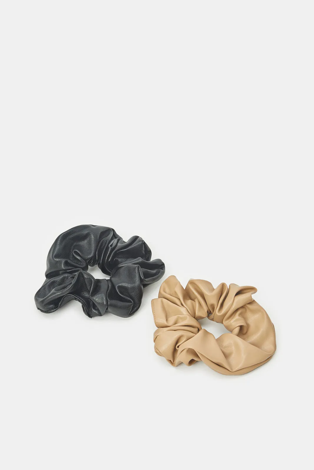 Women Beige And Black Plain Scrunchy Set (2 Piece) sold by Redtag product image thumbnail 2