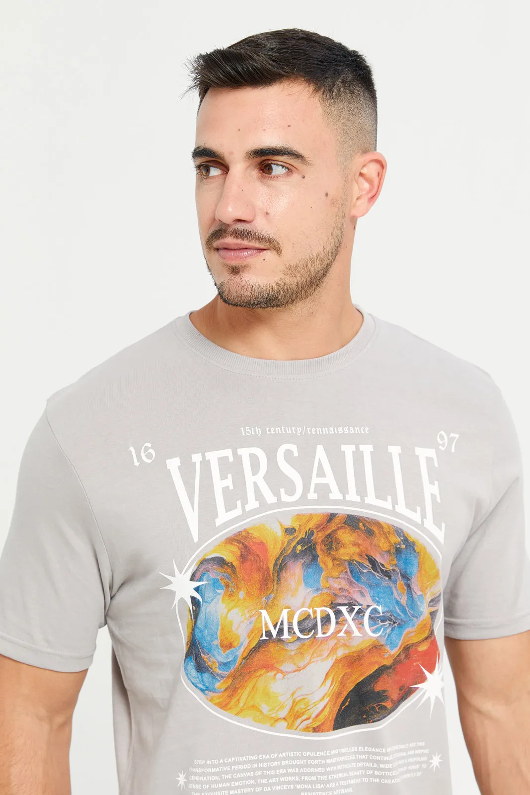 Men Ecru Graphic T-Shirt sold by Redtag product image thumbnail 4
