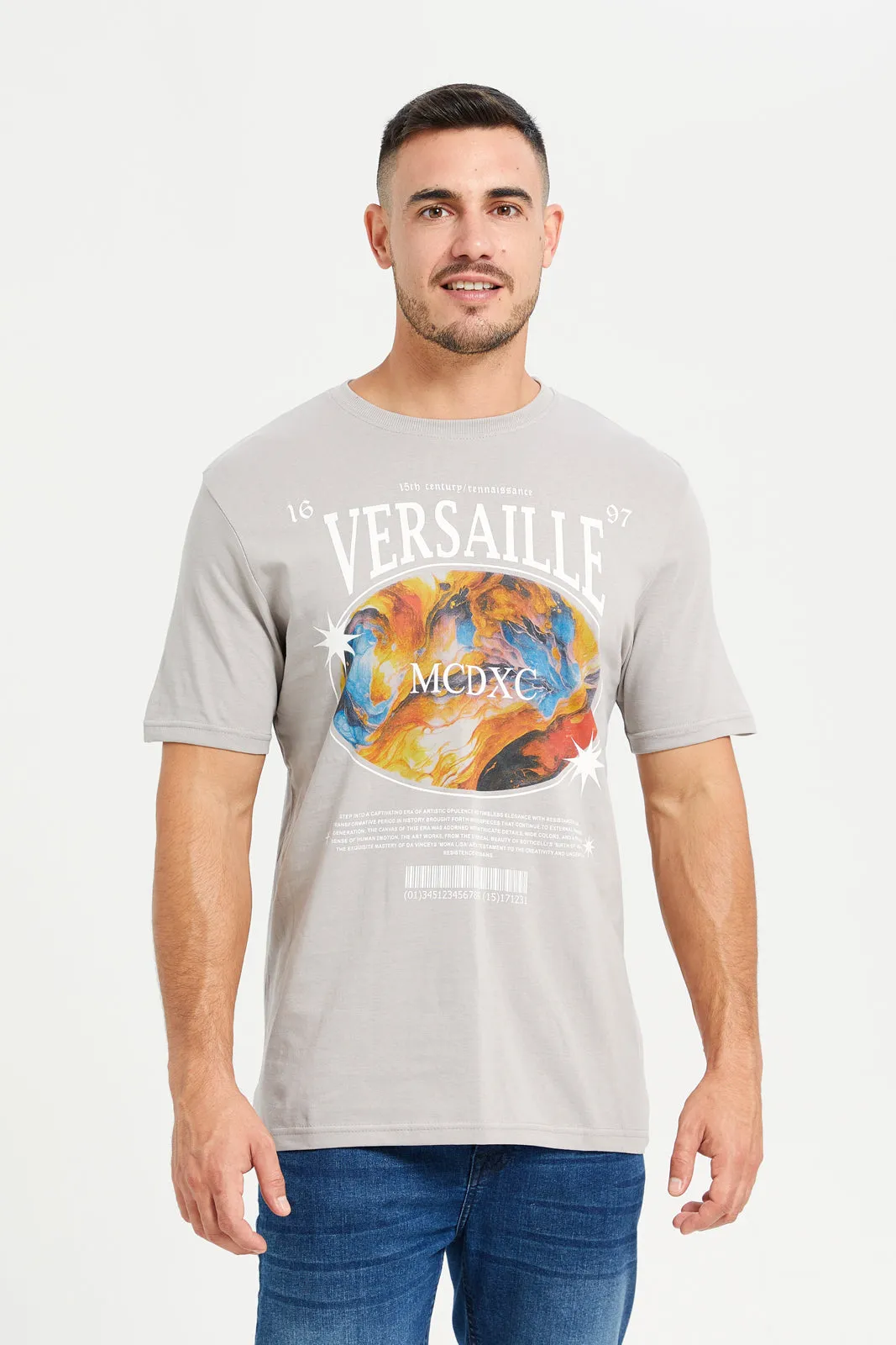 Men Ecru Graphic T-Shirt sold by Redtag