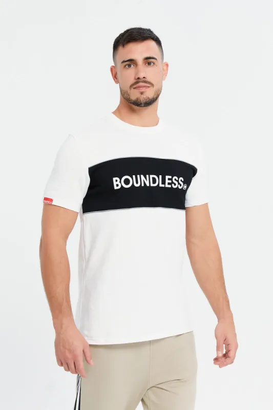 Men White Boundless Print Active T-Shirt sold by Redtag
