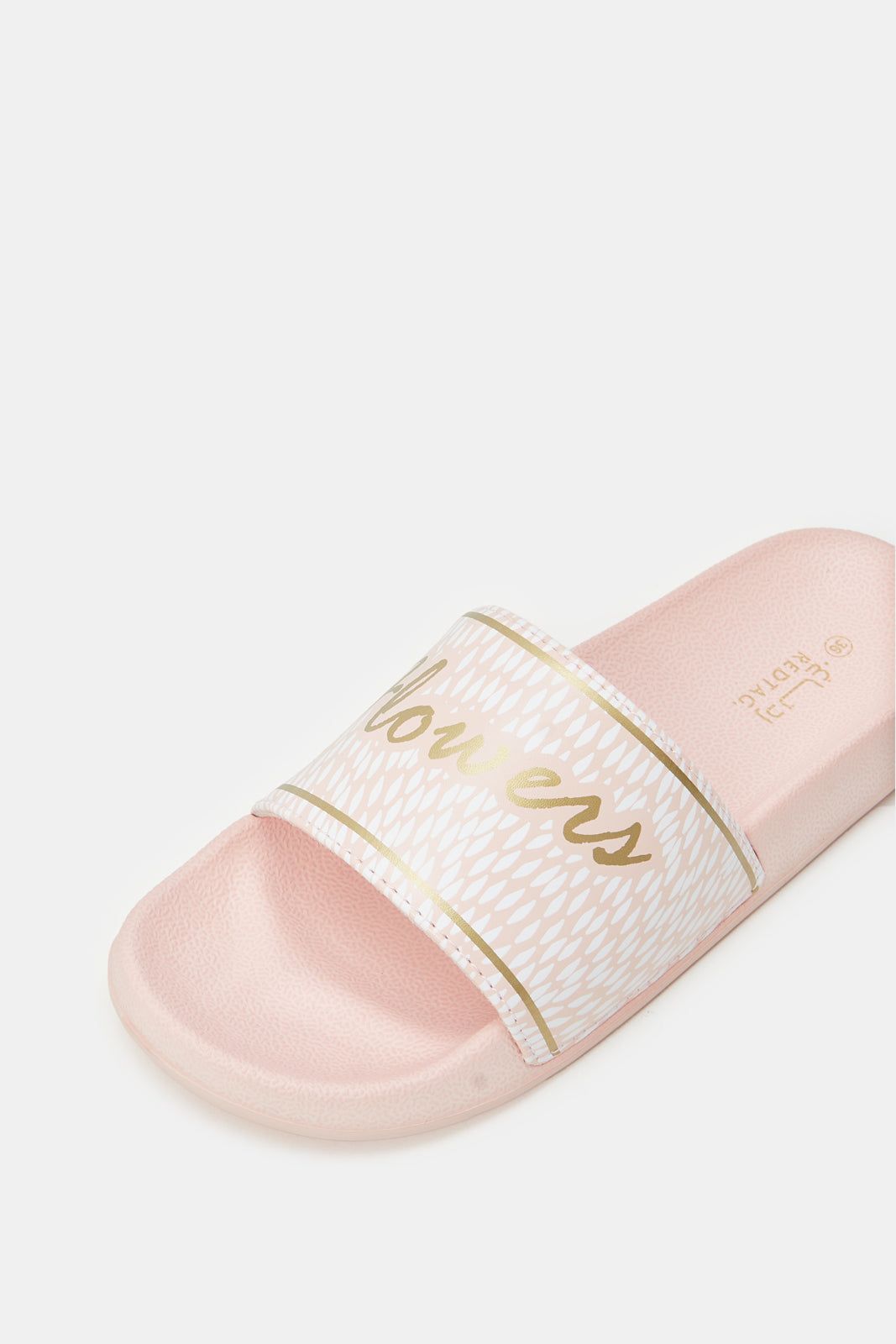 Women Pink Flower Power Slide sold by Redtag product image thumbnail 3
