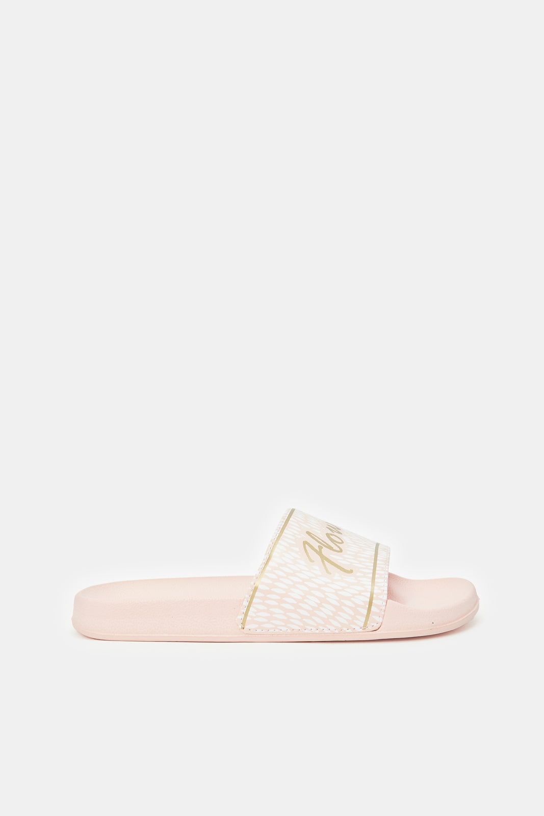 Women Pink Flower Power Slide sold by Redtag