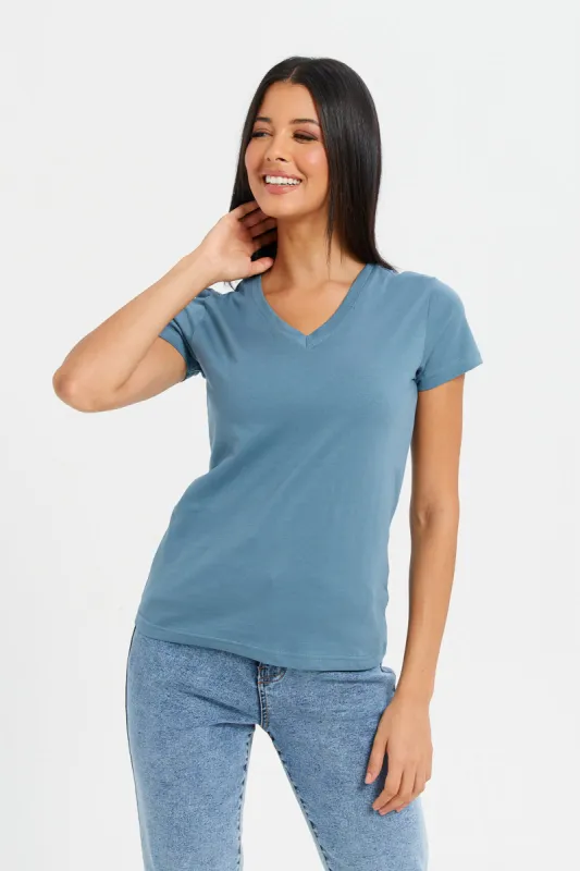 Women Blue Basic T-Shirt sold by Redtag
