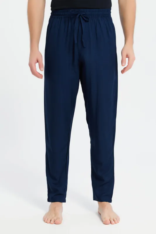 Men Navy Solid Pyjama Bottom sold by Redtag