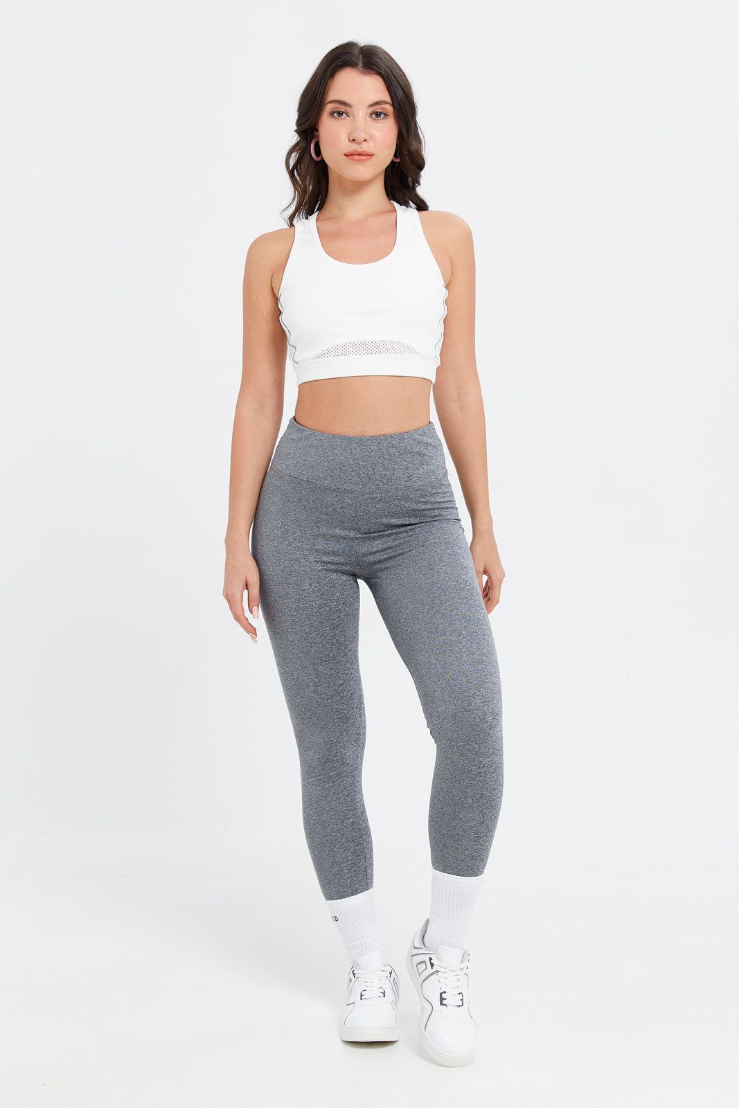 Women Grey Plain High Waist Leggings sold by Redtag product image thumbnail 2