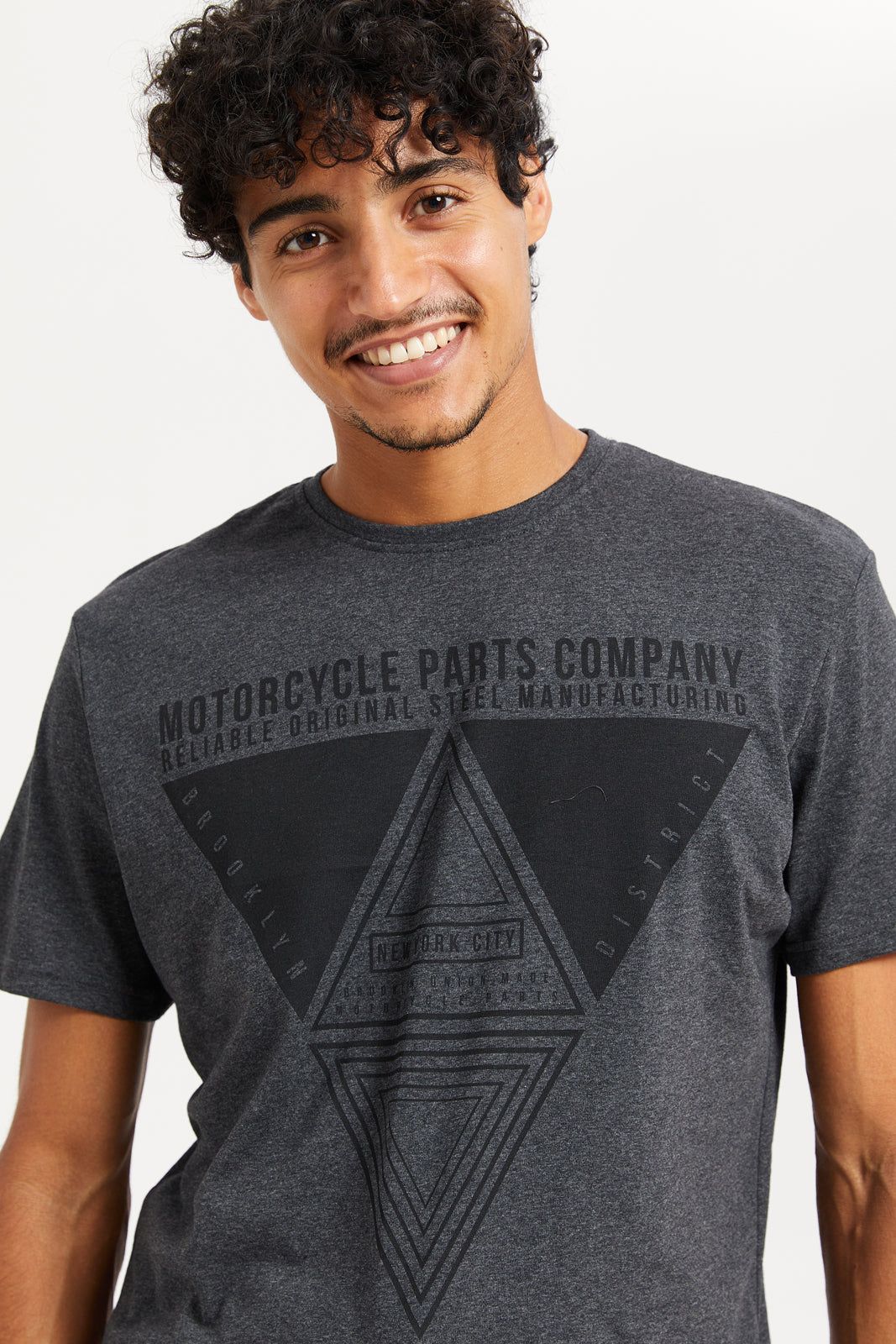 Men Charcoal Printed T-Shirt sold by Redtag product image thumbnail 4