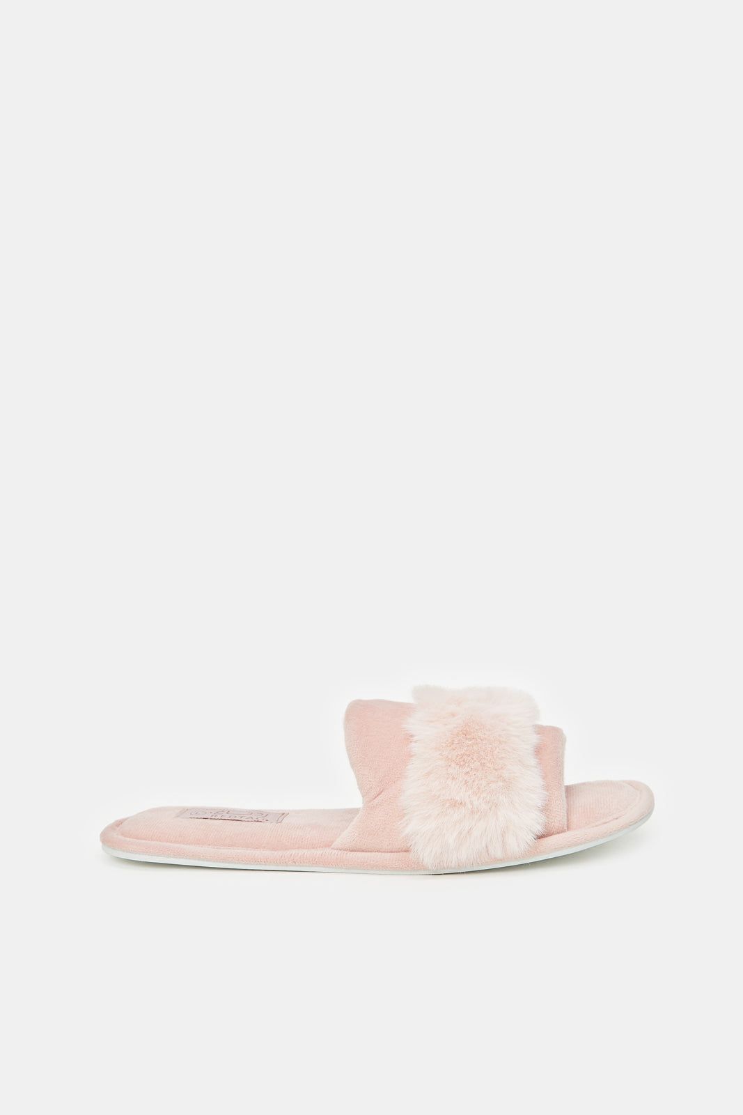 Women Pink Fur Trim Slipper sold by Redtag