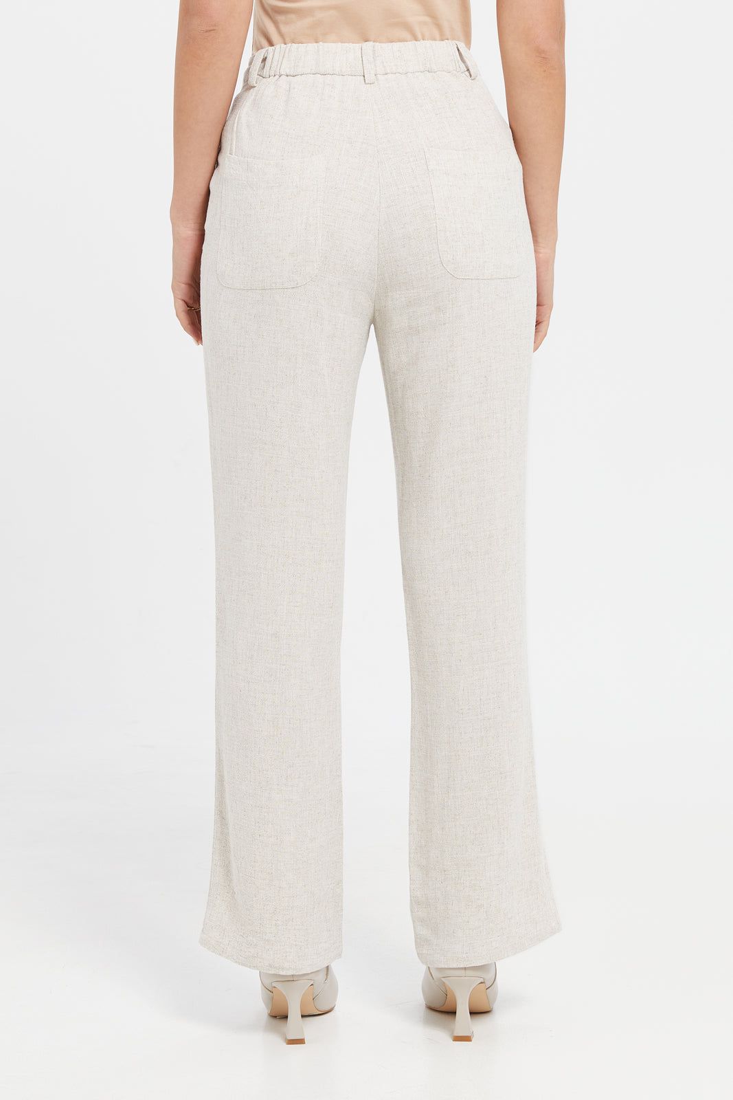 Women Ivory Wide Leg Relaxed Trousers sold by Redtag product image thumbnail 3