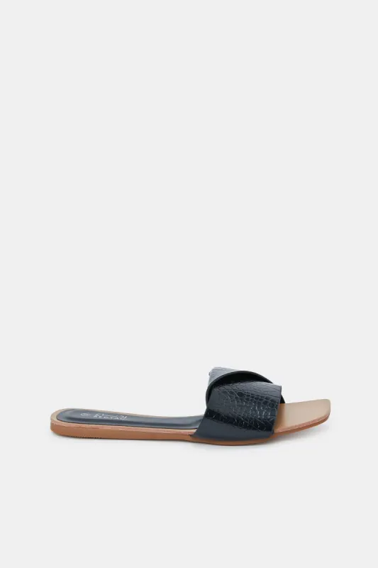 Women Croc Effect Mule sold by Redtag