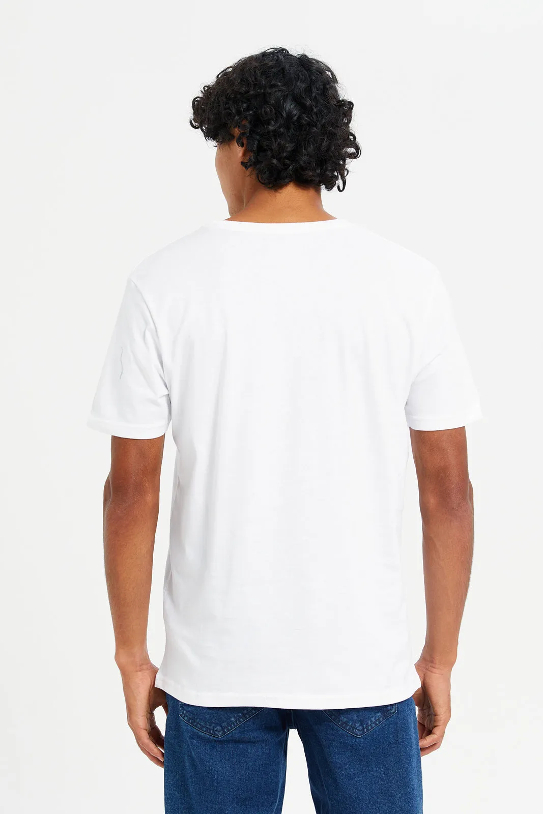 Men White Graphic T-Shirt sold by Redtag product image thumbnail 3