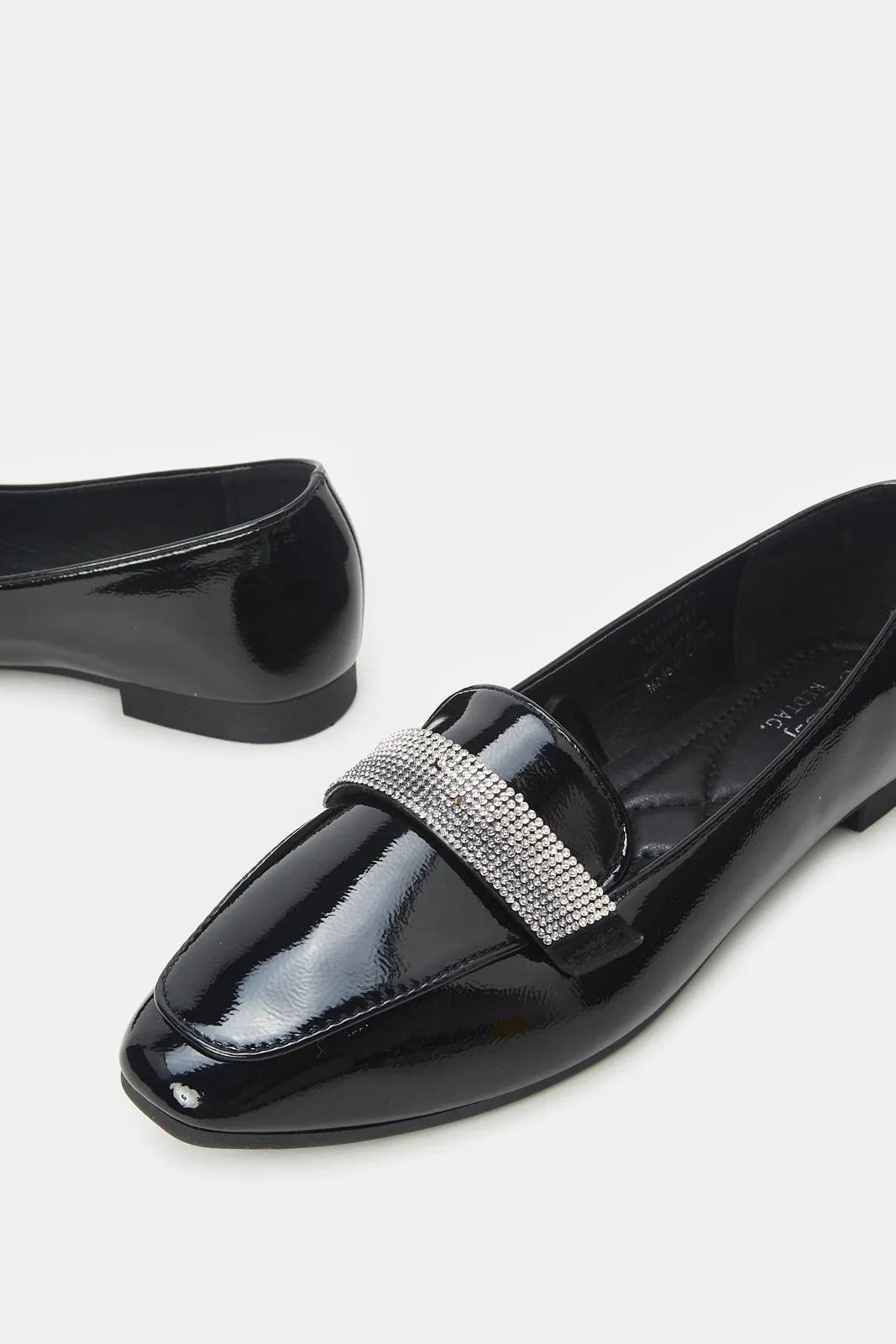 Women Black Patent Loafer With Embellishment sold by Redtag product image thumbnail 3