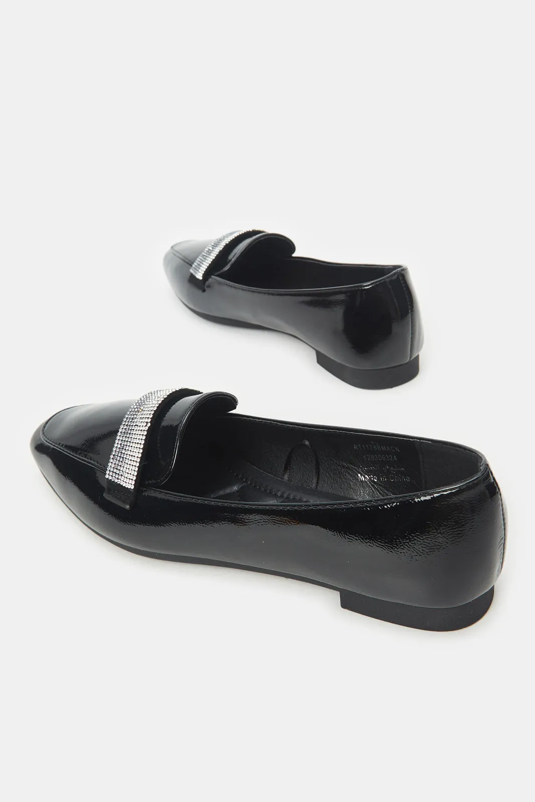 Women Black Patent Loafer With Embellishment sold by Redtag product image thumbnail 4