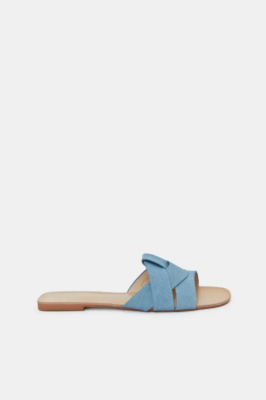 Women Blue Denim Strappy Mule sold by Redtag