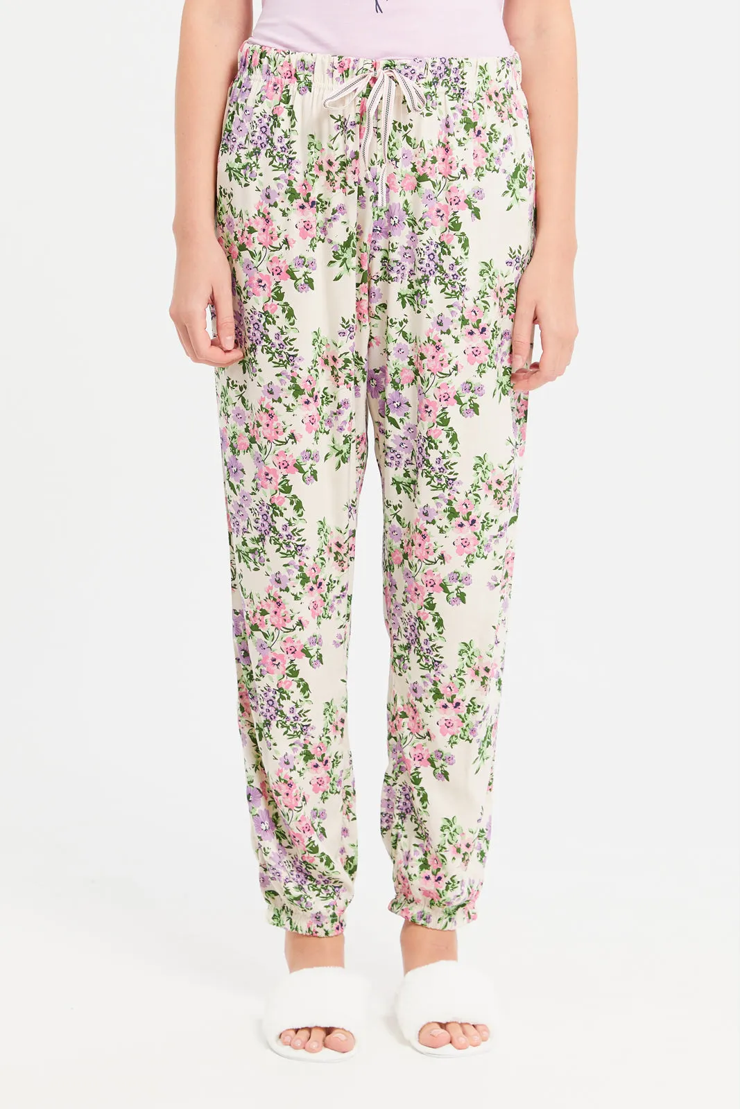 Women Purple And White Printed Pajama Set (2 Piece) sold by Redtag product image thumbnail 3