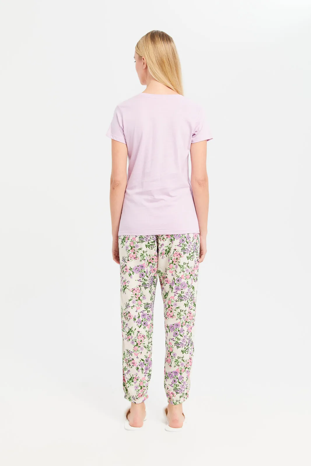 Women Purple And White Printed Pajama Set (2 Piece) sold by Redtag product image thumbnail 4