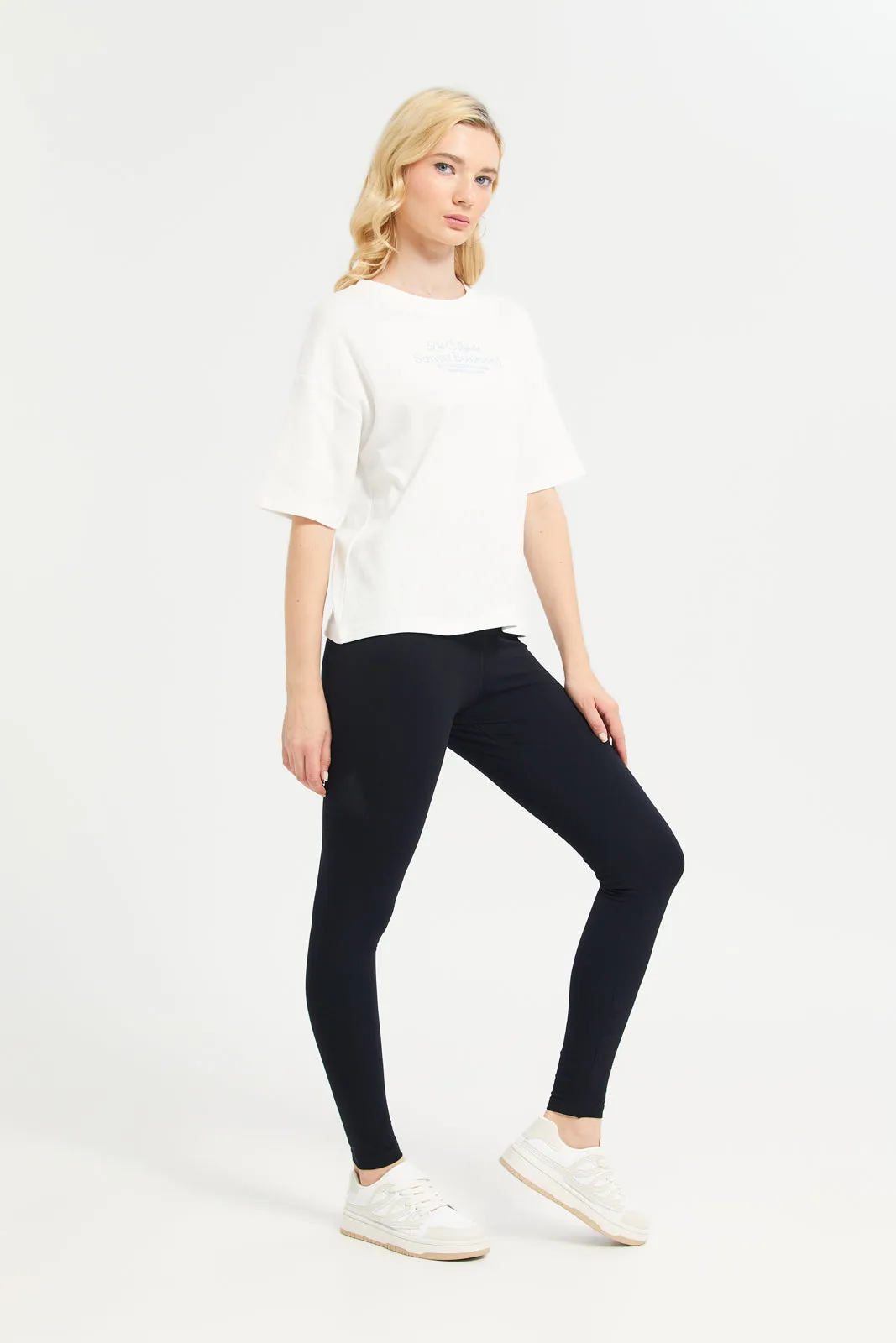 Women Black Active Leggings sold by Redtag product image thumbnail 2