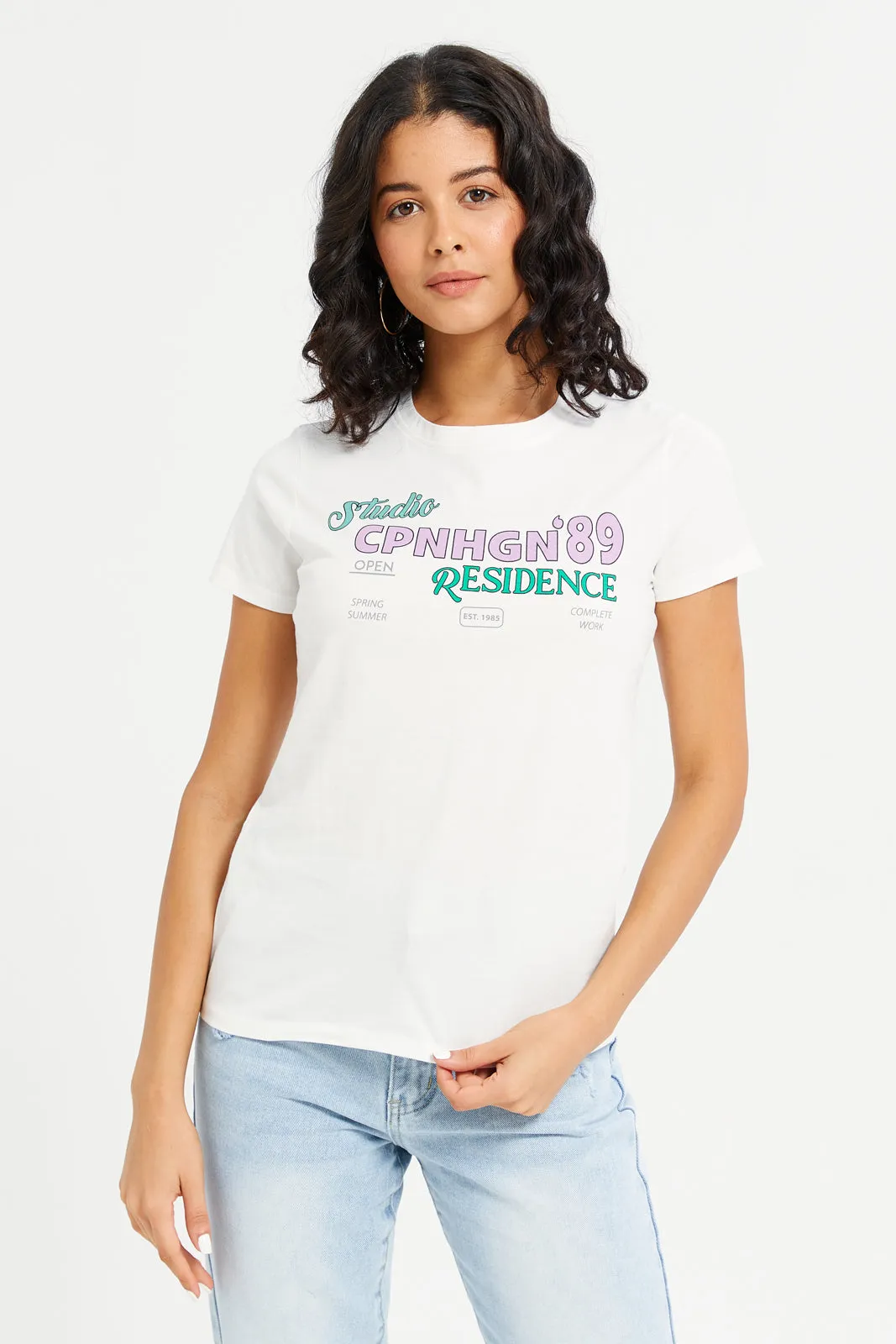 Women Ivory Copenhagen Printed T-Shirt sold by Redtag