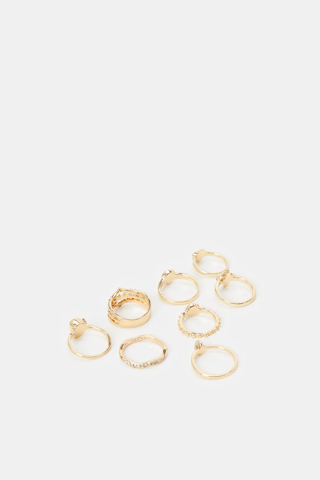 Women Gold Embellished Ring Set (8 Piece) sold by Redtag product image thumbnail 2