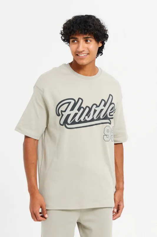 Men Beige Lounge T-Shirt sold by Redtag