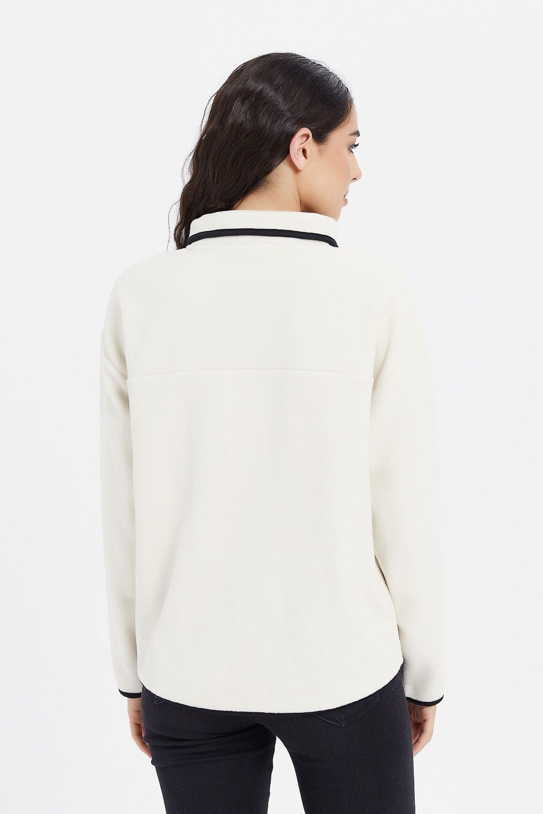 Women Ivory Fleece Embroidered Sweatshirt sold by Redtag product image thumbnail 3