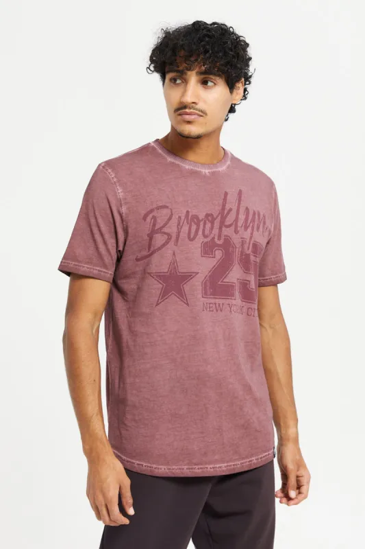 Men Pink Print T-Shirt sold by Redtag