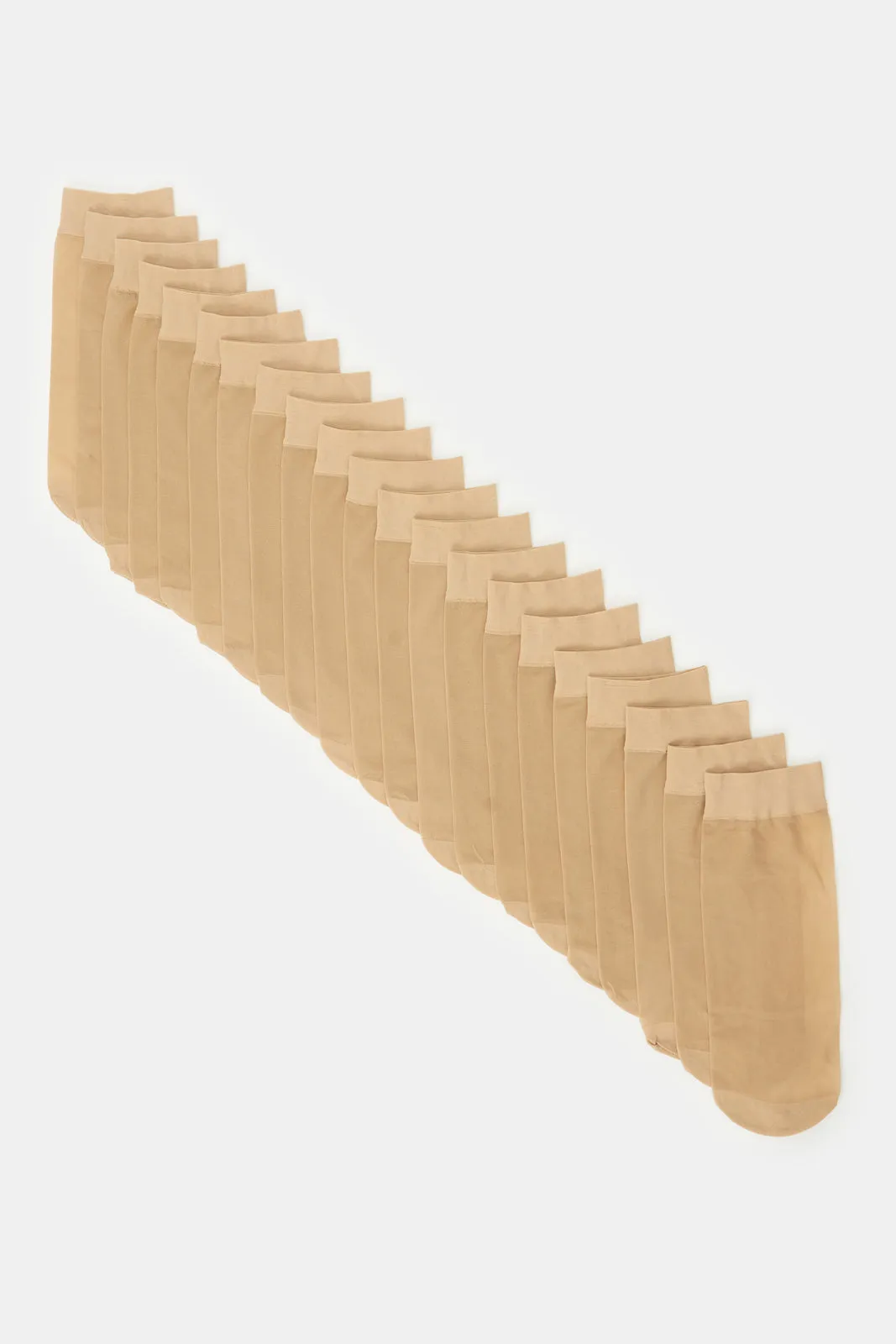 Women Beige plain Ankle Socks (10 Pairs) sold by Redtag