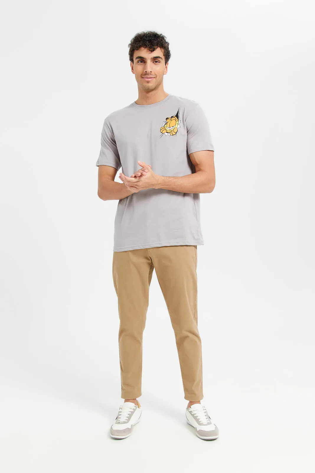 Men Grey Garfield Graphic T-Shirt sold by Redtag product image thumbnail 2