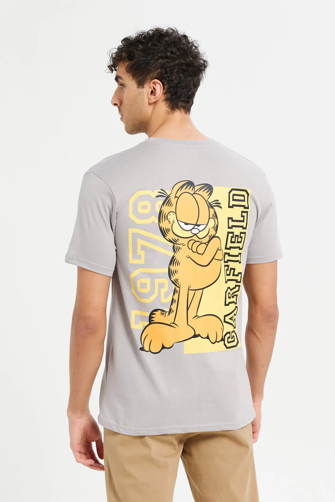 Men Grey Garfield Graphic T-Shirt sold by Redtag product image thumbnail 3