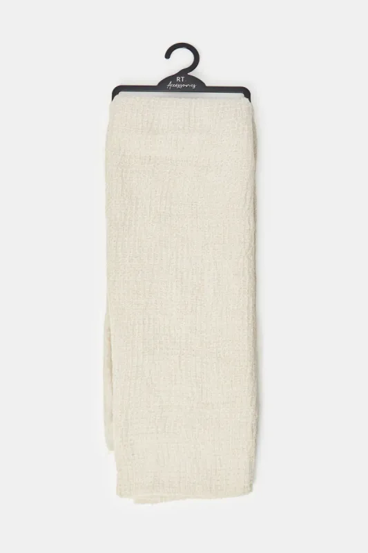Women Beige Textured Scarf sold by Redtag
