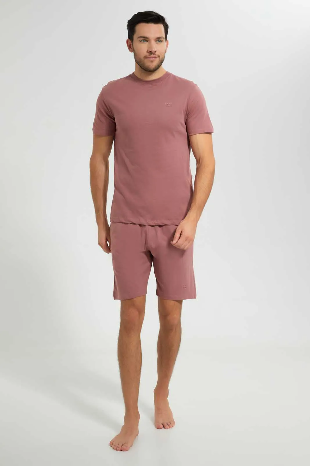 Mauve Plain Pyjama Set (2 Piece) sold by Redtag
