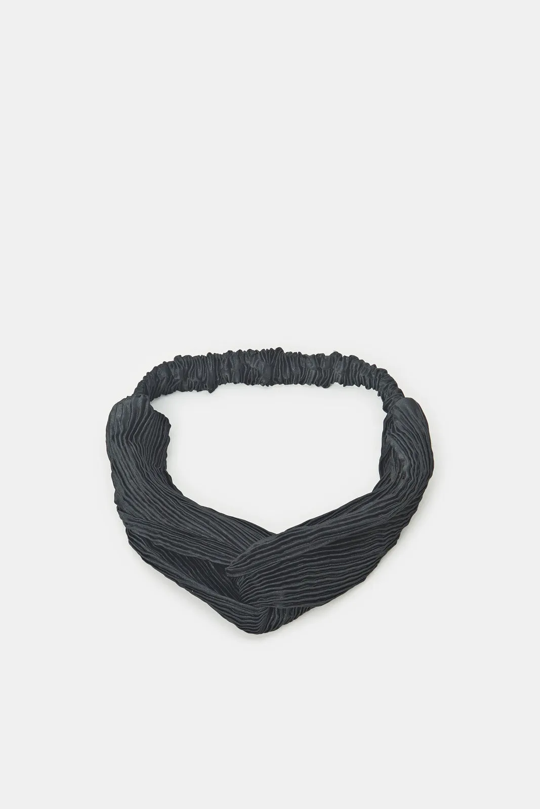 Women Black Knotted Hair Wrap sold by Redtag