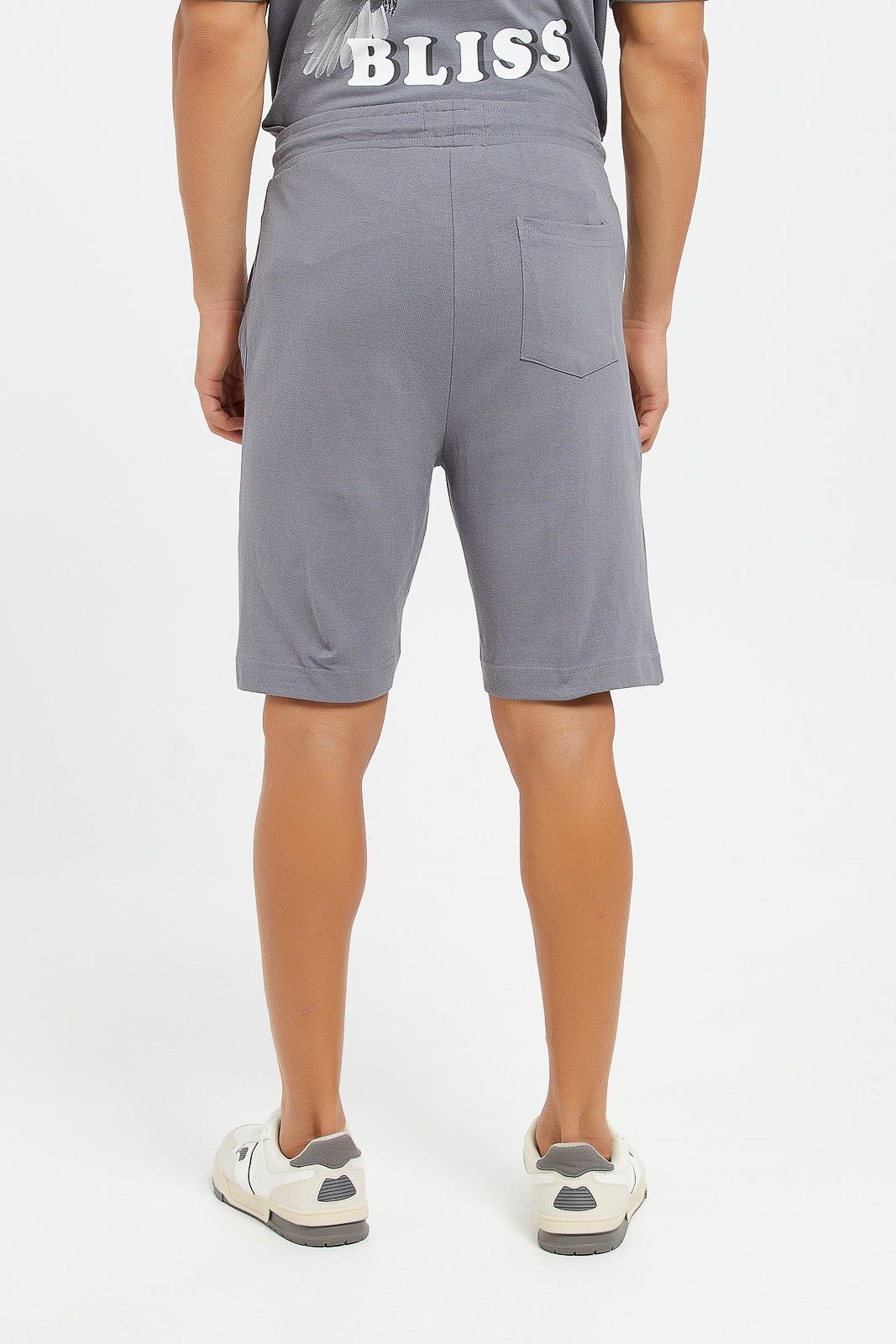 Men Grey Back Printed Lounge Shorts sold by Redtag product image thumbnail 3