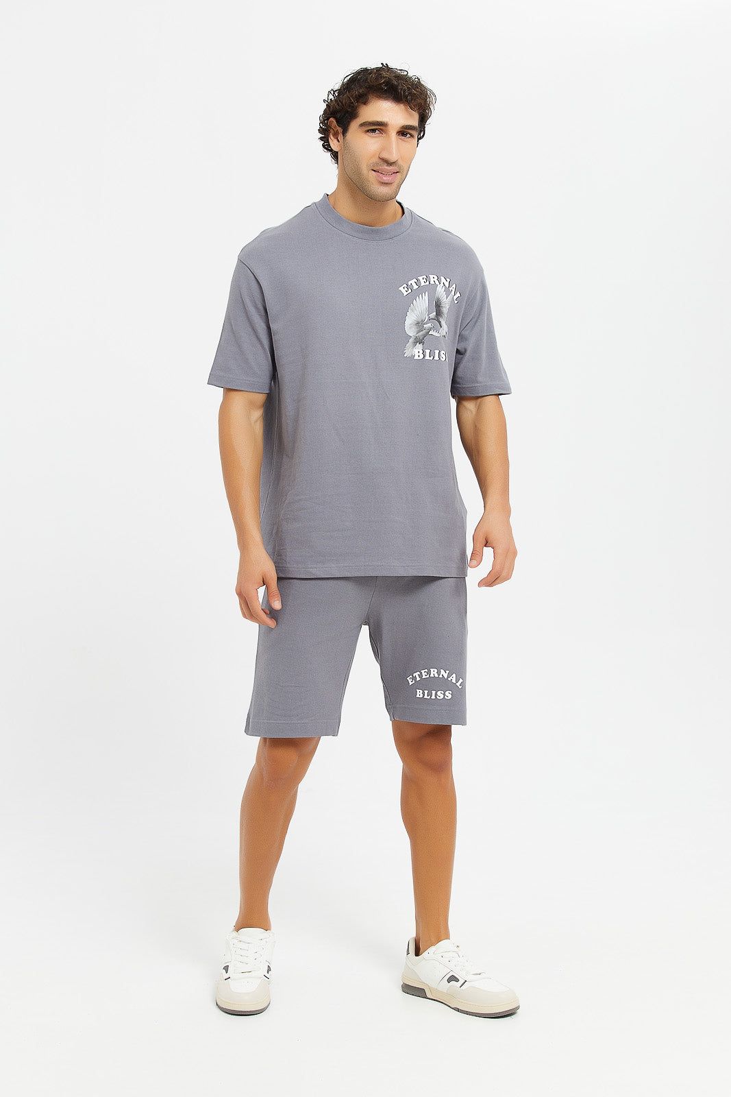 Men Grey Back Printed Lounge Shorts sold by Redtag product image thumbnail 2