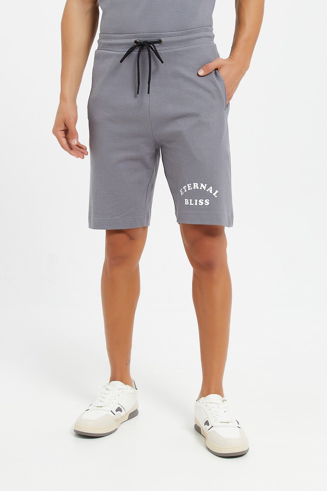 Men Grey Back Printed Lounge Shorts sold by Redtag
