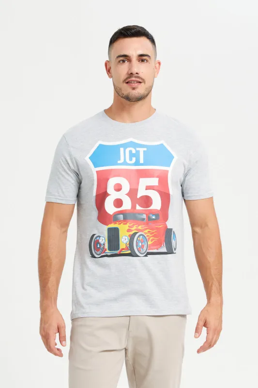 Men Grey Graphic T-Shirt sold by Redtag