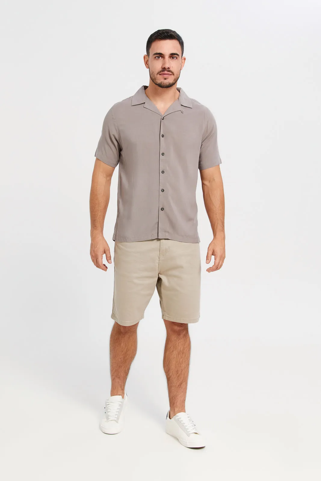 Men Beige Resort Shirt sold by Redtag product image thumbnail 2