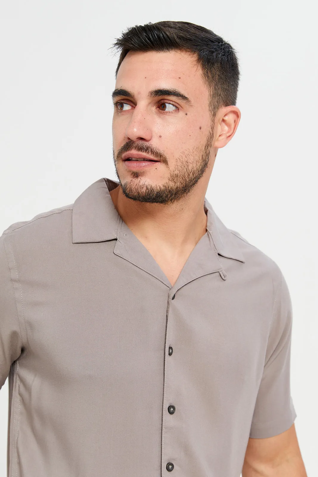 Men Beige Resort Shirt sold by Redtag product image thumbnail 4