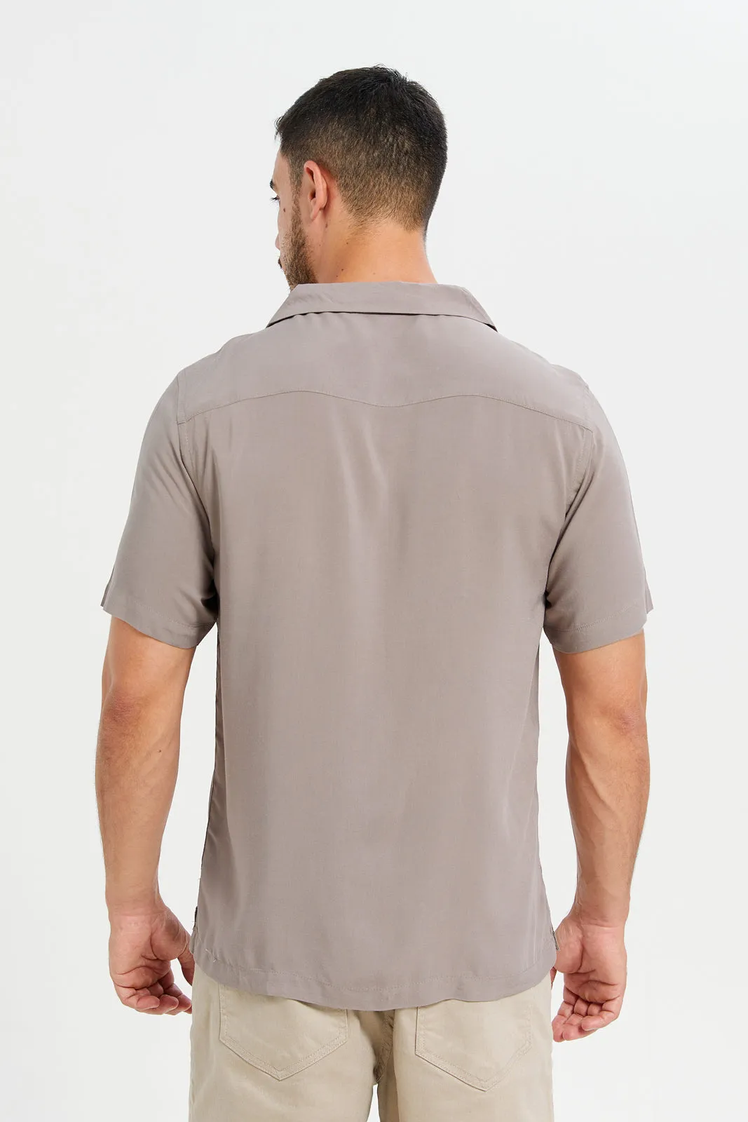 Men Beige Resort Shirt sold by Redtag product image thumbnail 3
