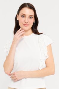 Women Ivory Lace Top sold by Redtag