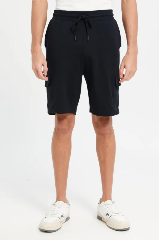 Men Black Cargo Shorts sold by Redtag