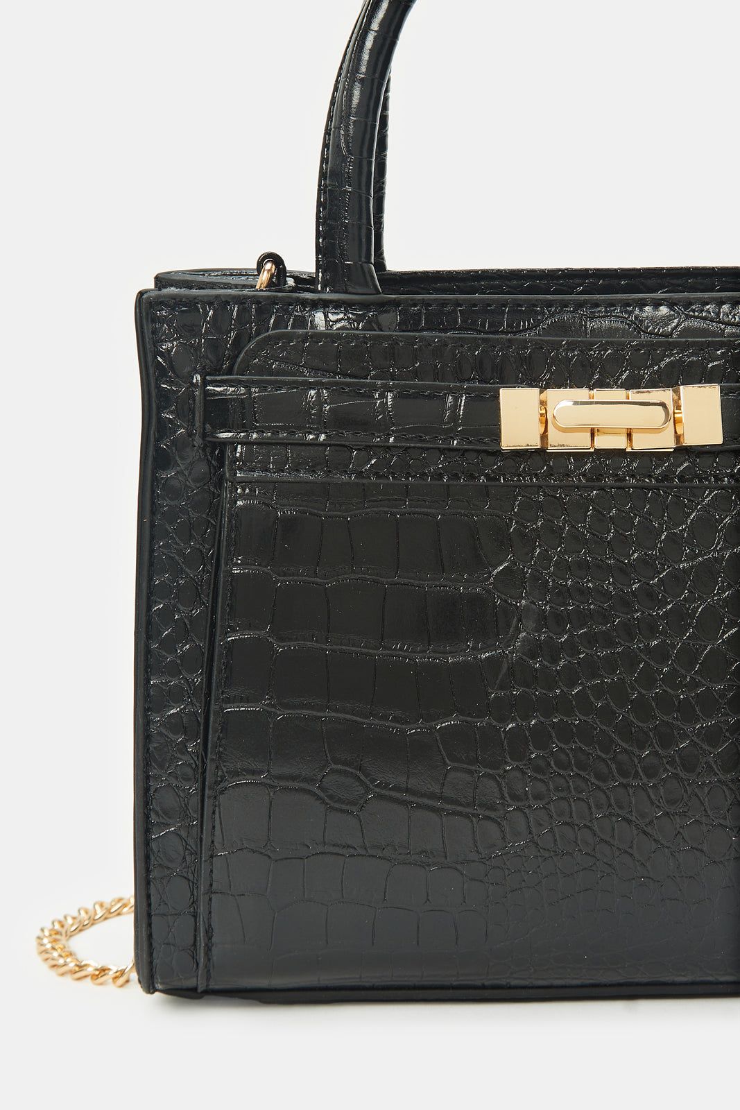 Women Black Textured Day Bag sold by Redtag product image thumbnail 3