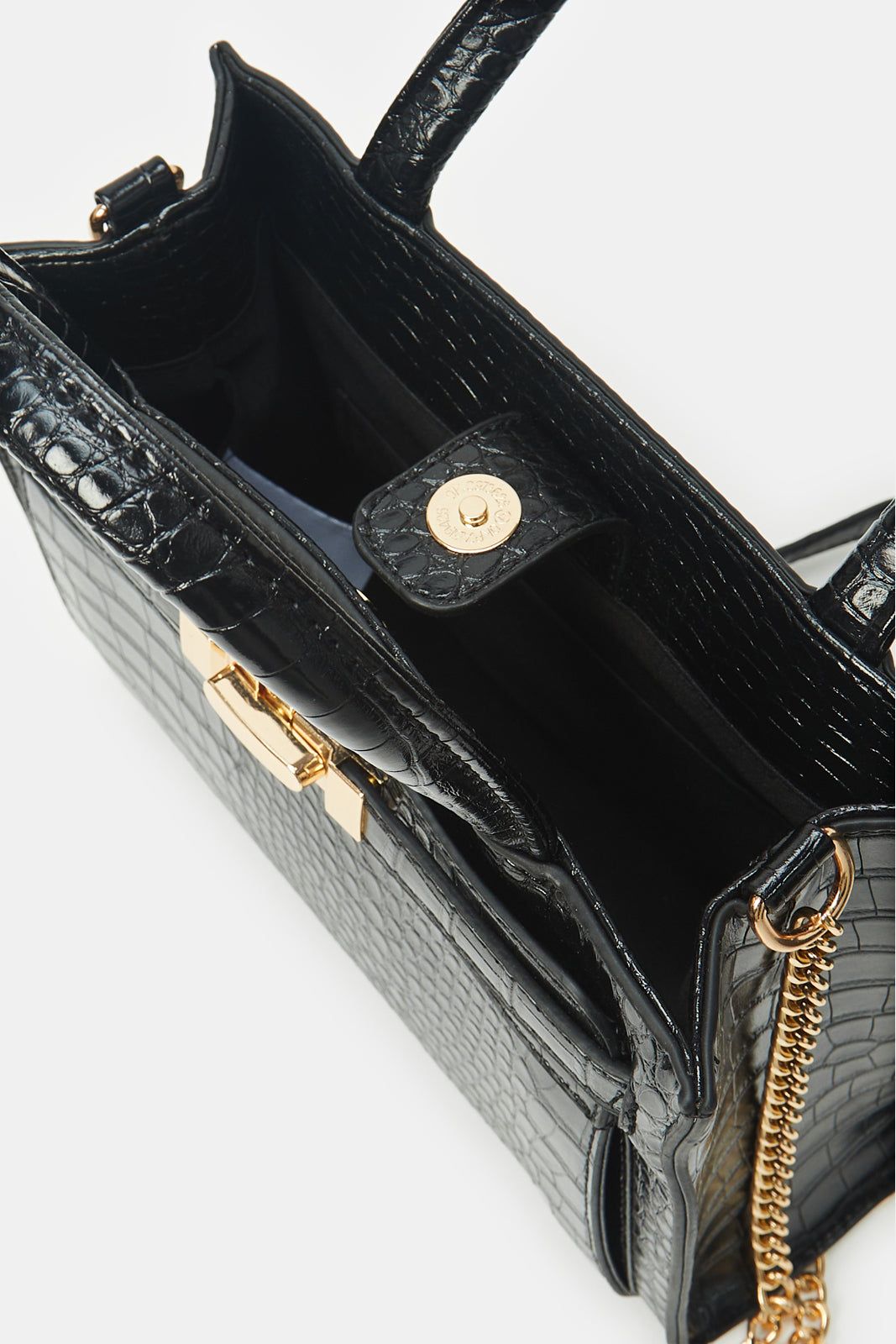 Women Black Textured Day Bag sold by Redtag product image thumbnail 4