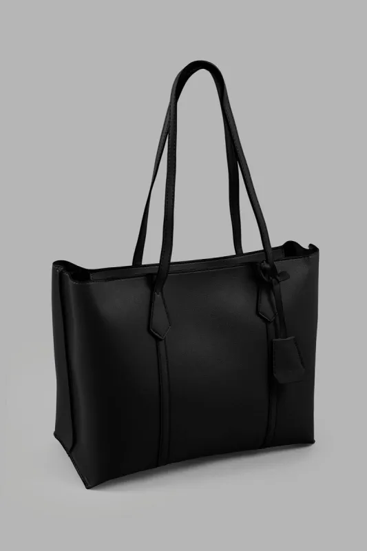 Women Black Tote Bag sold by Redtag