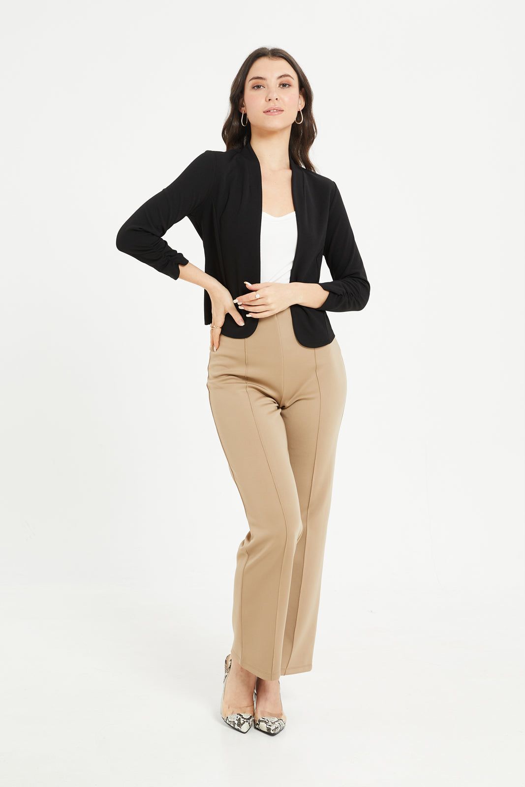 Women Black Cropped Jacket sold by Redtag product image thumbnail 2